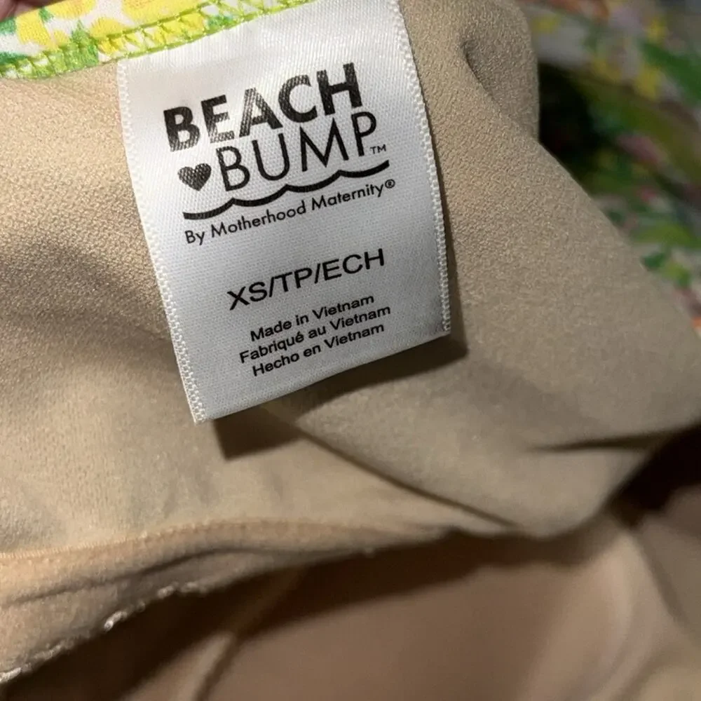 Motherhood Maternity Women's Beach Bump Ruffle-Front One shoulder swimsuit